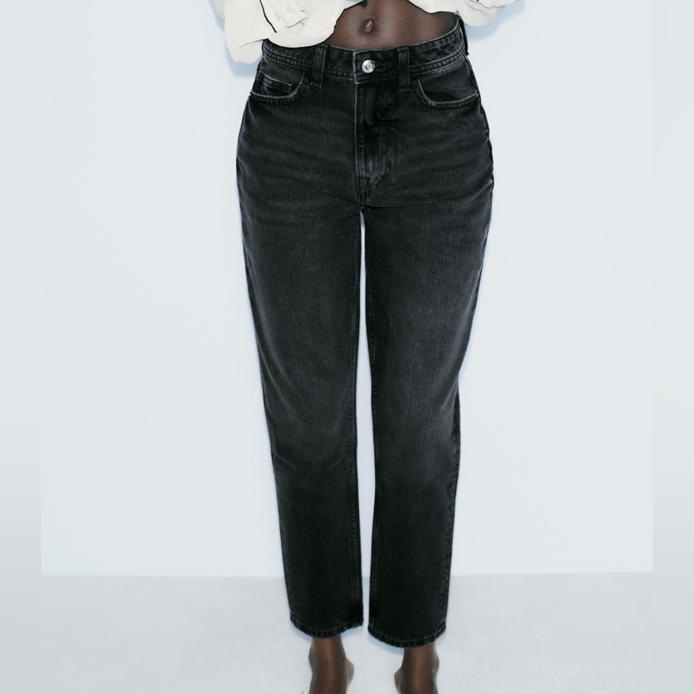 Zara Women's Straight Leg Jeans - Black